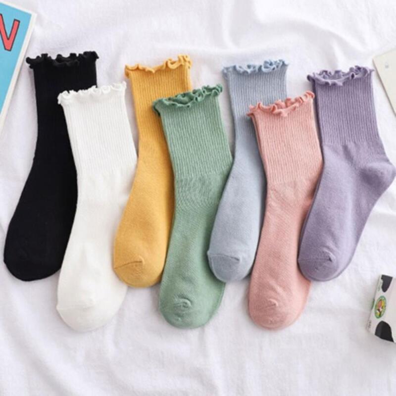 Women s Daily Pastel Ankle Wave 7-Piece Set CD7764_Daily Medium Socks 7-Piece Set