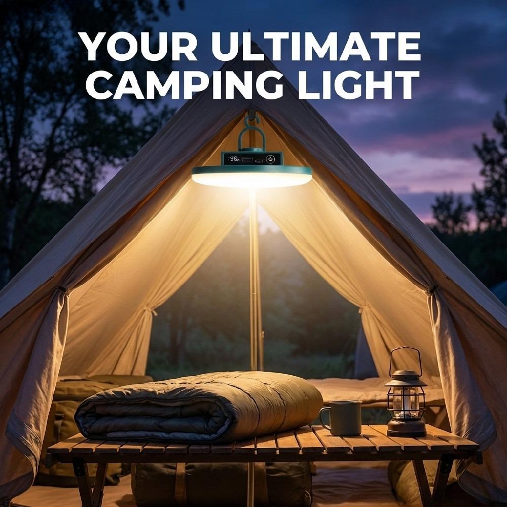 UFO Camping Light Fill Light Digital Display Magnetic Hook USB C-type LED Light 8H Outdoor Emergency Long-lasting Lighting