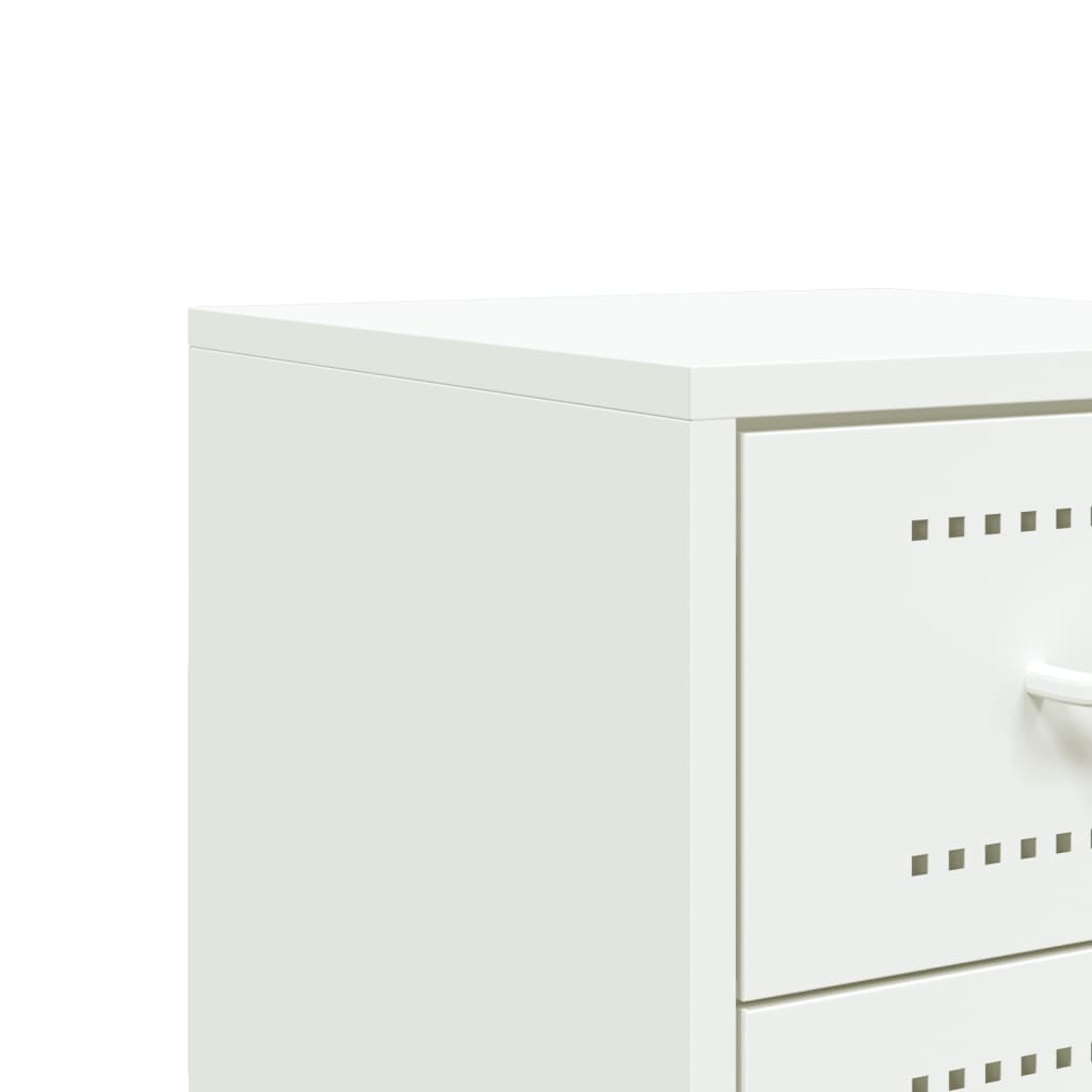 Nightstand White 36 x 39 x 60.5 cm Steel