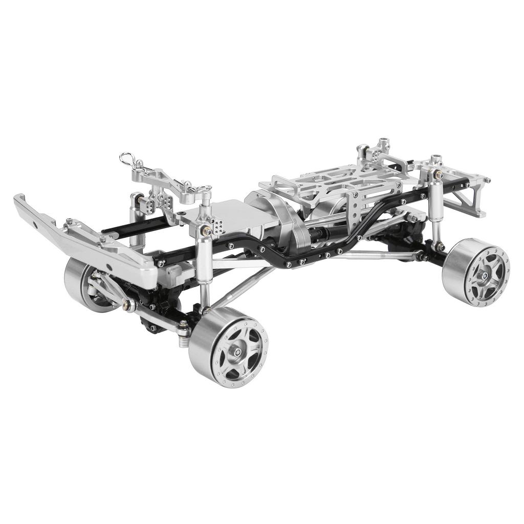 RC Car Chassis Frame Kit Aluminium Alloy Frame with Wheel Hubs for   SCX24 C10 1/24 RC Car