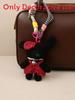 Miu Plush Dog Keychain With Bowknot Hanging Decor For Bag Accessories