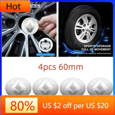 2026 Heiß Für Renault Innenaufkleber 4 Stück 60 mm Für Renault Megane 2 3 4 Twingo Clio Talisman Captur Trafic Kwid RS Auto Rad C
