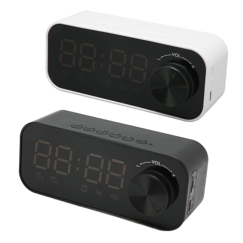 Bluetooth Speaker Alarm Clock Radio Digital LED Display Subwoofer Mini Mirror Bluetooth Speaker Alar