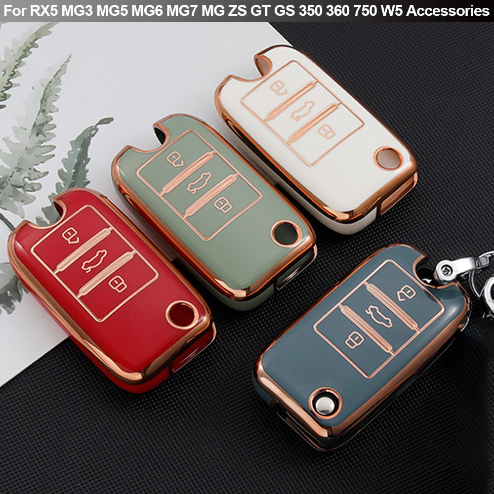 TPU Car Smart Key Cover Case Holder Bag Keychain Fob Protector Cover Leather for RX5 MG3 MG5 MG6 MG7 MG ZS GT GS 350 360 750 W5