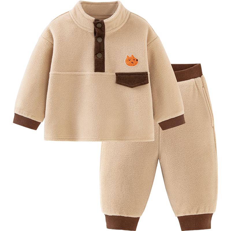 Mini Balabala Kids Anti-Static Fleece Long Sleeve Set 110