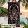 Butterfly Garden Fantasy 7 Theme Quick Dry Beach Towel Custom Name Text Print Large Sand Resistant Towel Beach Vacation