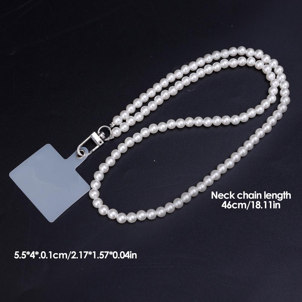 Universelles Handykette Umhängeband Armbandkette mit Perlen und Anti-Verlust-Clip-Karte Langes & Kurzes Aufhängekordelband