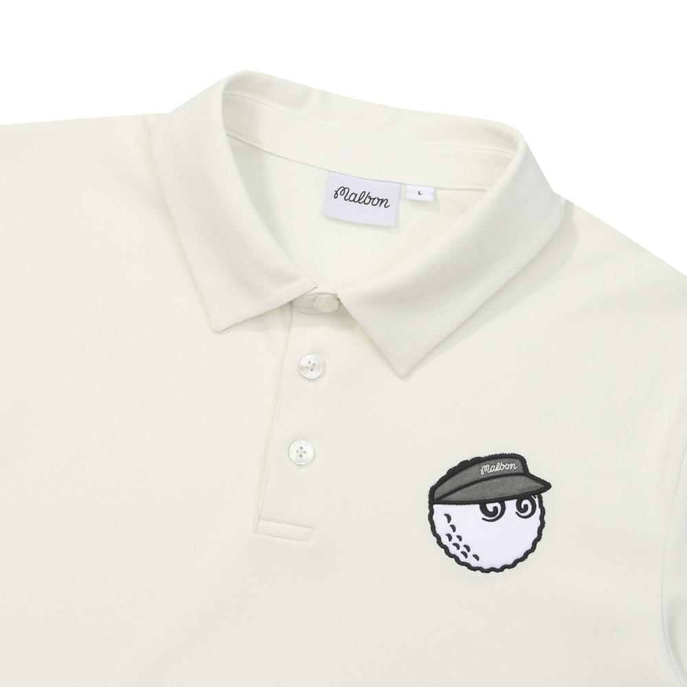 MALBON GOLF Bucket Point Short Sleeve T-Shirt Cream (Man)