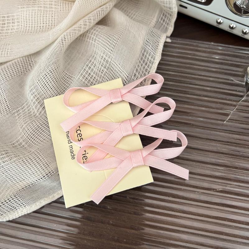3pcs/set Girls' Sweet Bowknot Hair Clips Baby Lovely Hairpins Ribbon Bow Headwear Sweet Cute Grab Clips Barrettes