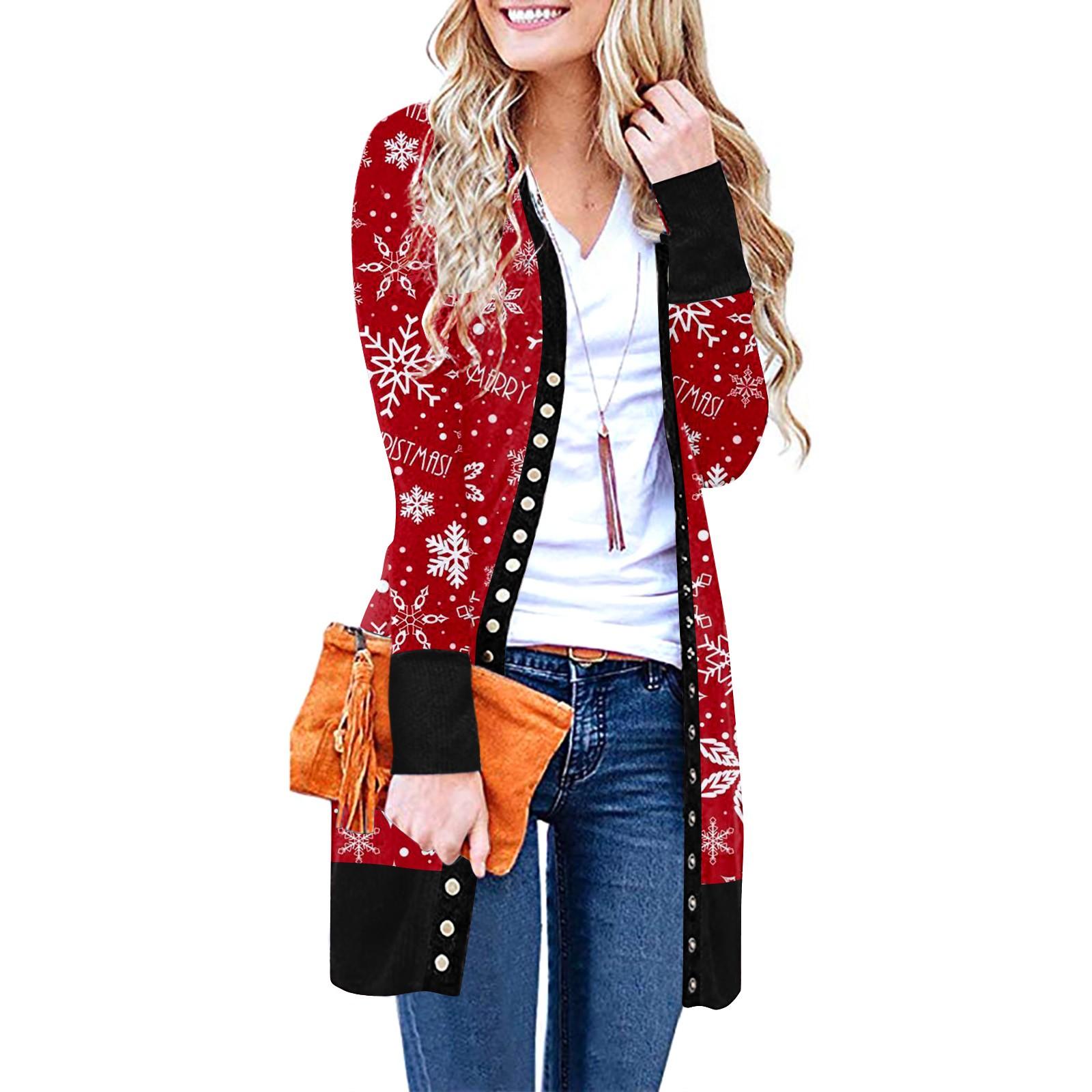 

Женская модная повседневная однобортная куртка-кардиган в клетку с принтом, пальто XXXL красный