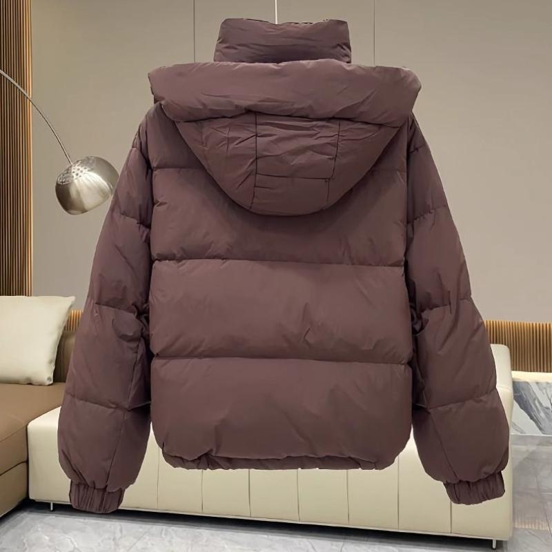 Women's Korean Winter Parkas - Casual Loose Down Coat, Oversize Hooded Warm Soft Cotton Puffer Snow Wear Jackets