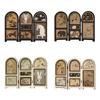 Chinese Design Screen Decoration Collectible Crafts Desk Partition 3 Panel Divider for Office Fireplace Countertop Dining Room