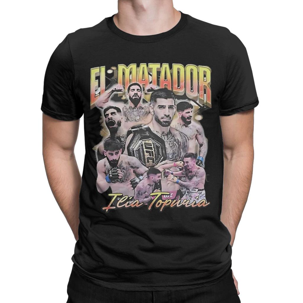 Printed 2026 El Matador Ilia Topuria T Shirt for Unisex WoUnisex Cotton Tee Shirt Short Sleeve Clothing