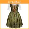 Vestito per Festival della Birra Bavarese da Donna in Tessuto di Poliestere Costume di Halloween per Spettacolo Teatrale