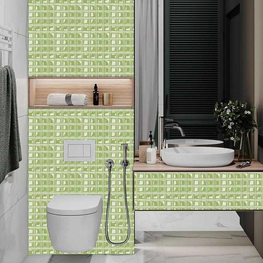 10pcs Retro 3D Crystal Tile Wall Sticker Waterproof PVC Self Adhesive Wallpaper DIY Home Decoration Wall Decals Kitchen