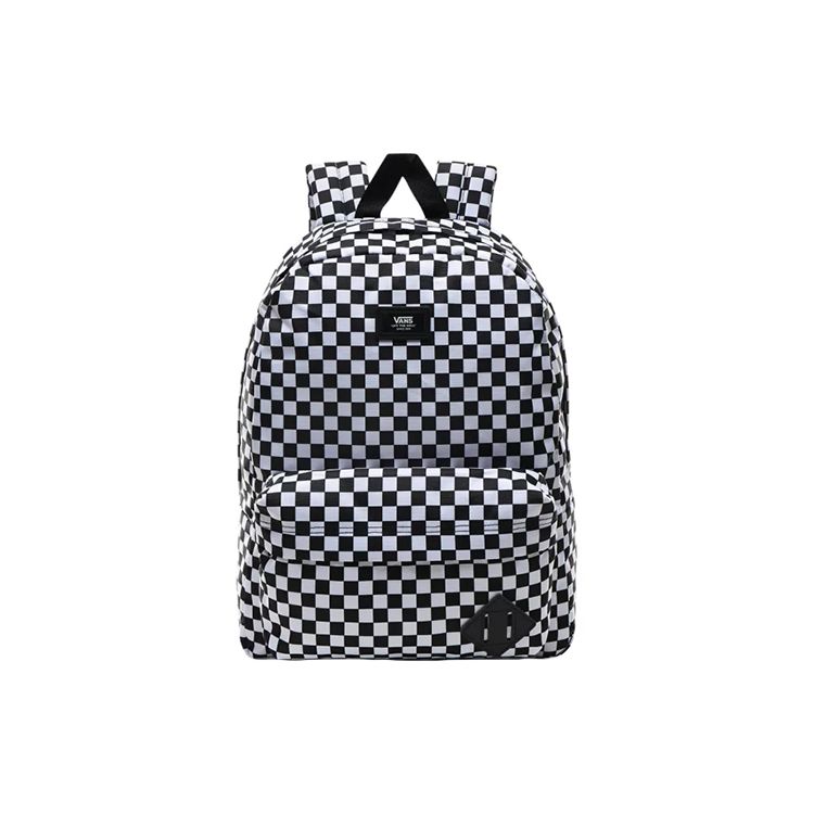 Vans Sports Casual Fashion Black And White Checkerboard Color Block Polyester Backpack Unisex backpack VN0A3I6RHU0 Black White