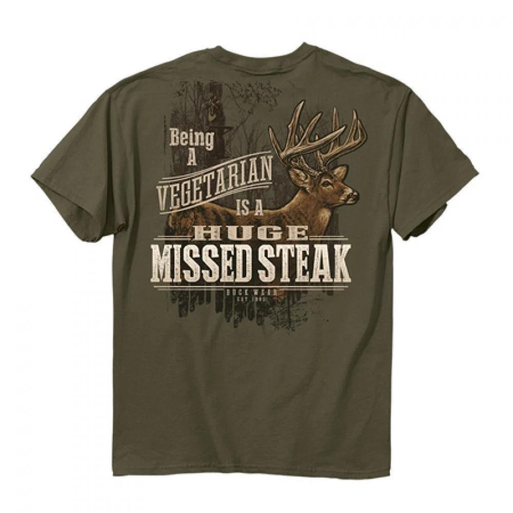 Hunting Buckwear Tee Being a Vegetarian is a Huge Missed Steak 2XL
