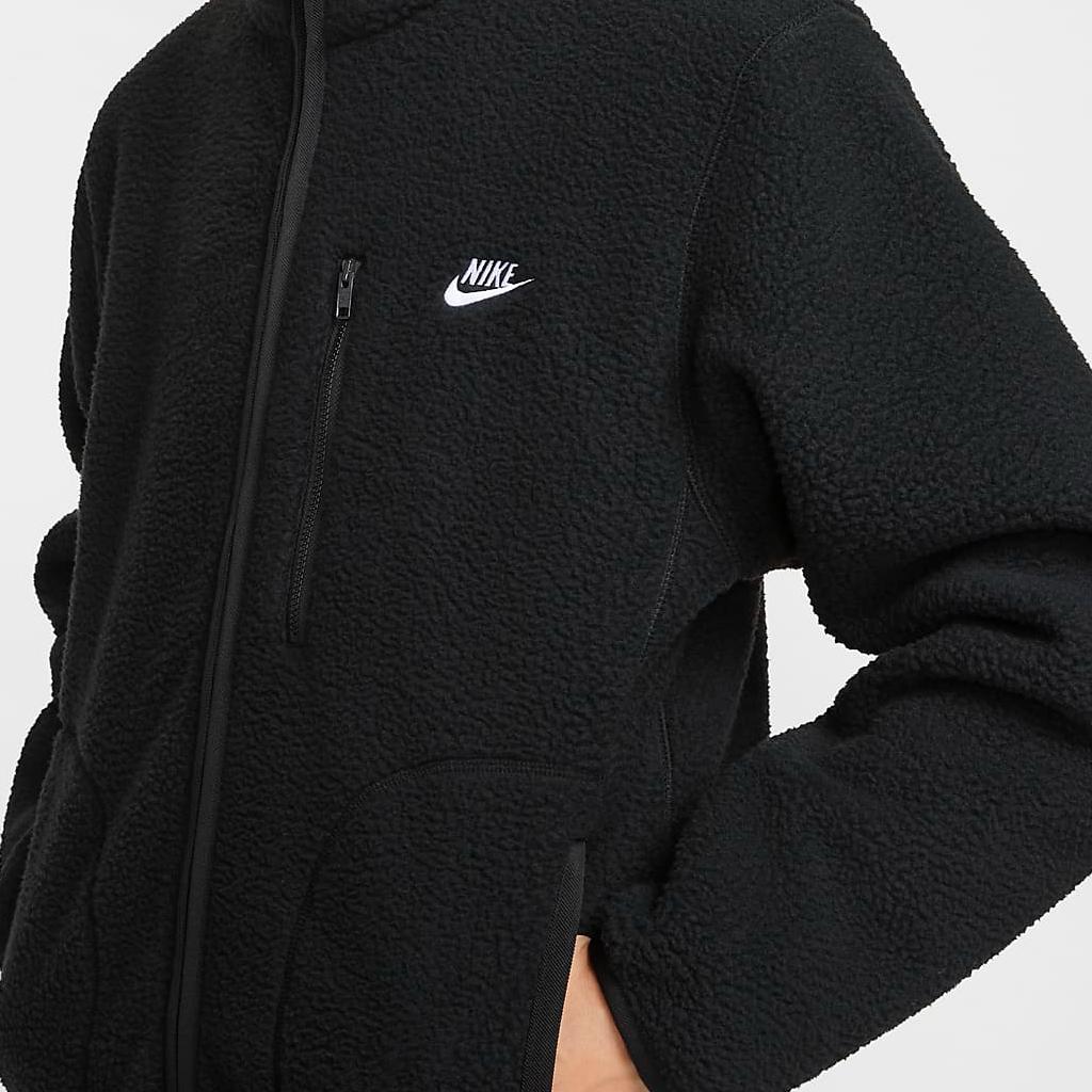 New Nike Club Velvet-feel Coat Men's Black/White FZ0889-010