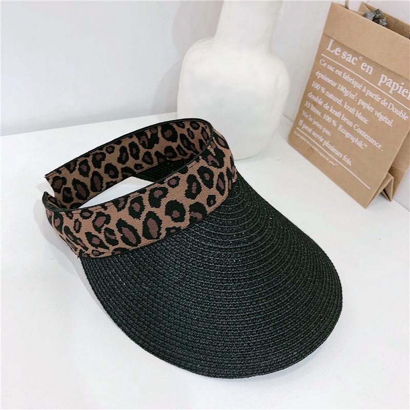 Lady Summer Empty Top Sun Visor Hat Summer Straw Wide Brim Sun Cap Uv Protection Hat