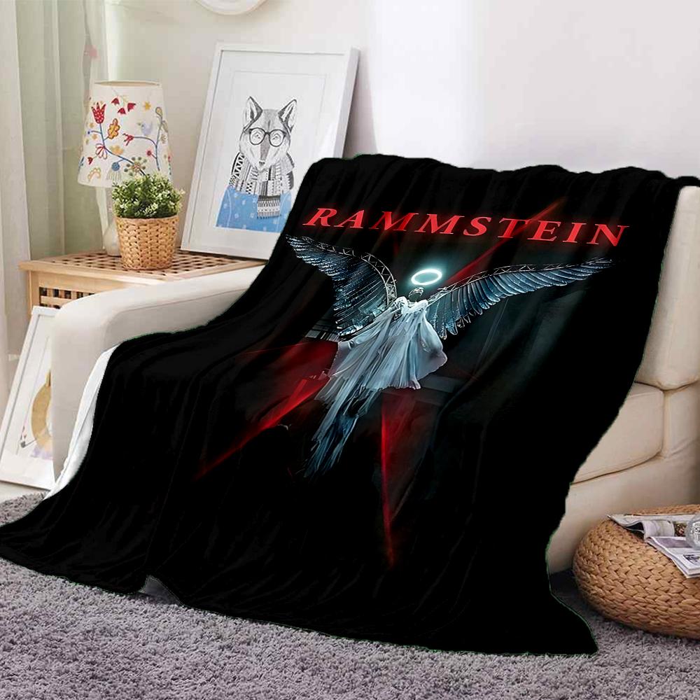 1Pc Rammstein Angel Wings Flannel Blanket, Soft And Comfortable, Casual Warm, Camping Travel, Christmas, Halloween Xmas Gift N1311