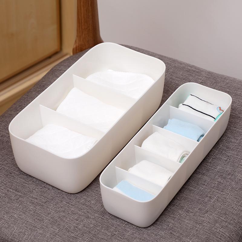 Boîte de Rangement en Plastique à Compartiments pour Sous-Vêtements pour Dortoirs et Maisons