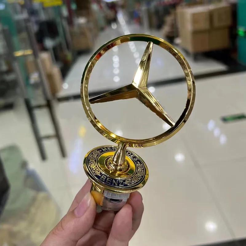 Autocolant Auto Fierbinte 1 buc Insignă Cromată Stea Capotă 44mm Emblema Logo Capotă Față Mașină Pentru Mercedes Benz Clasa C E S W204 W205 W211 W212
