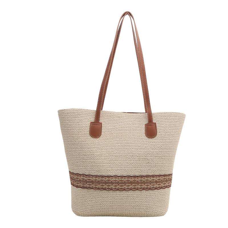 Large Capacity Woven Bag Women'S Fashion Commuter Tote Bag Foreign Versatile Shoulder Handbag