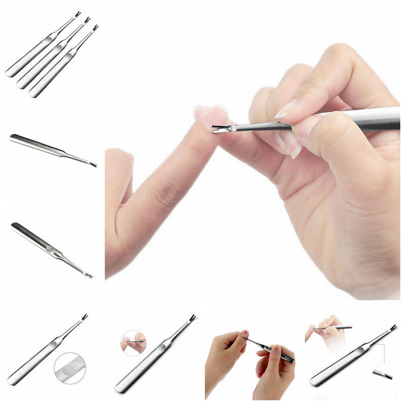 Stainless Steel Cuticle Pusher Trimmer Remover Pedicure Manicure Nail Art Tools