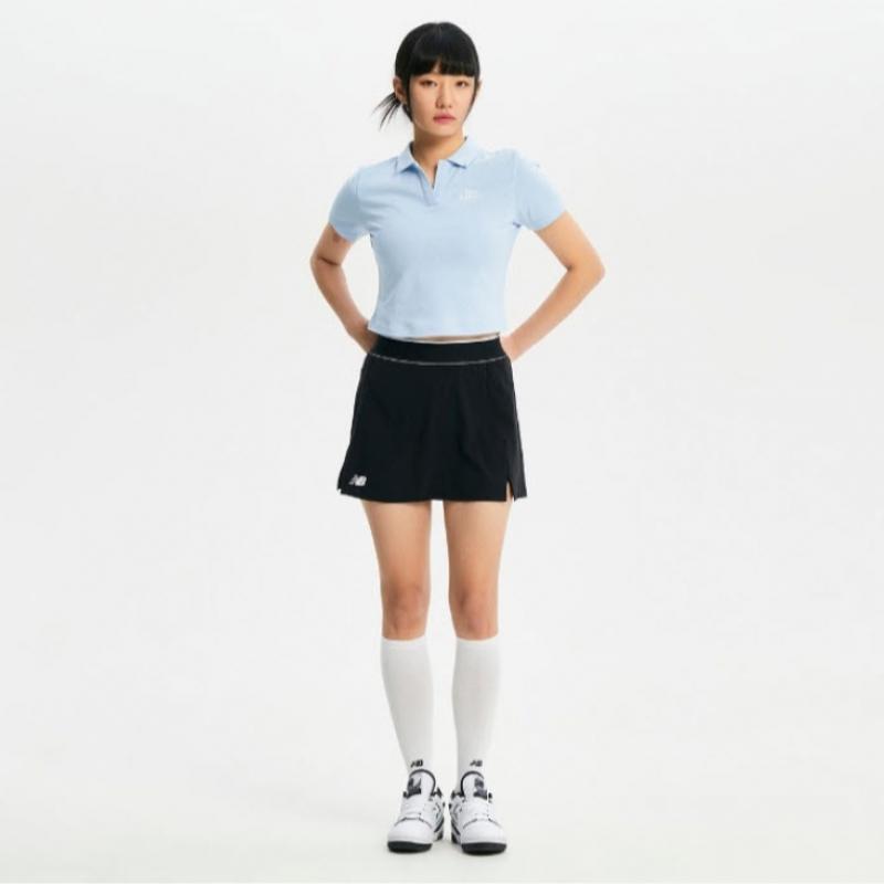 New Balance Sleeve Tee Rqk Nbnfe2w502 51 Women Single Mesh Semi Crop Open Collar