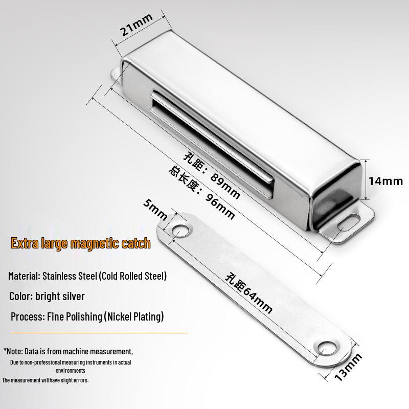 Stainless Steel Magnetic Door Catch & Stopper for Wooden Cabinets