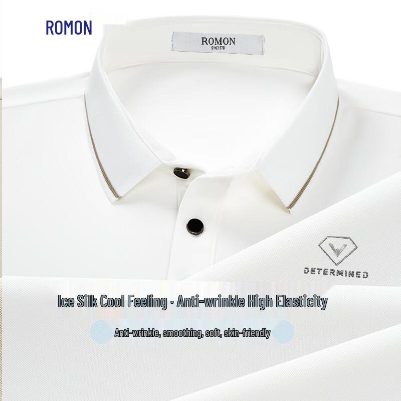 Luomeng Men s Anti-Wrinkle Ice Silk Polo Shirt 4XL