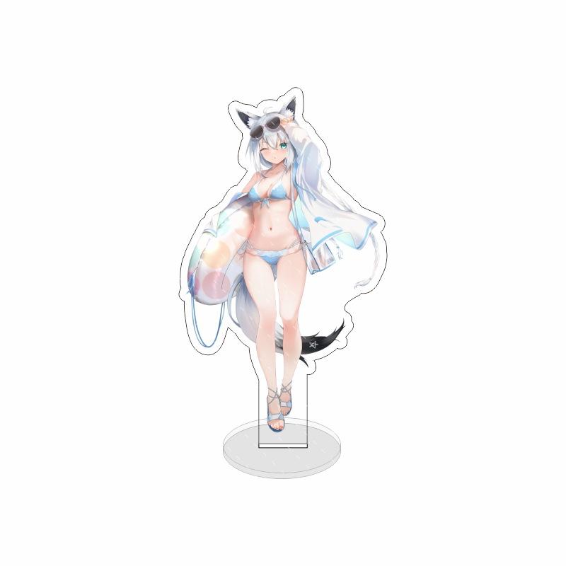 Swimsuit Party Time Hololive Vtuber Anime Figures Cosplay Acrylic Stands 15cm Model Mococo Kobo Ayame Desk Decor Standing Sign G