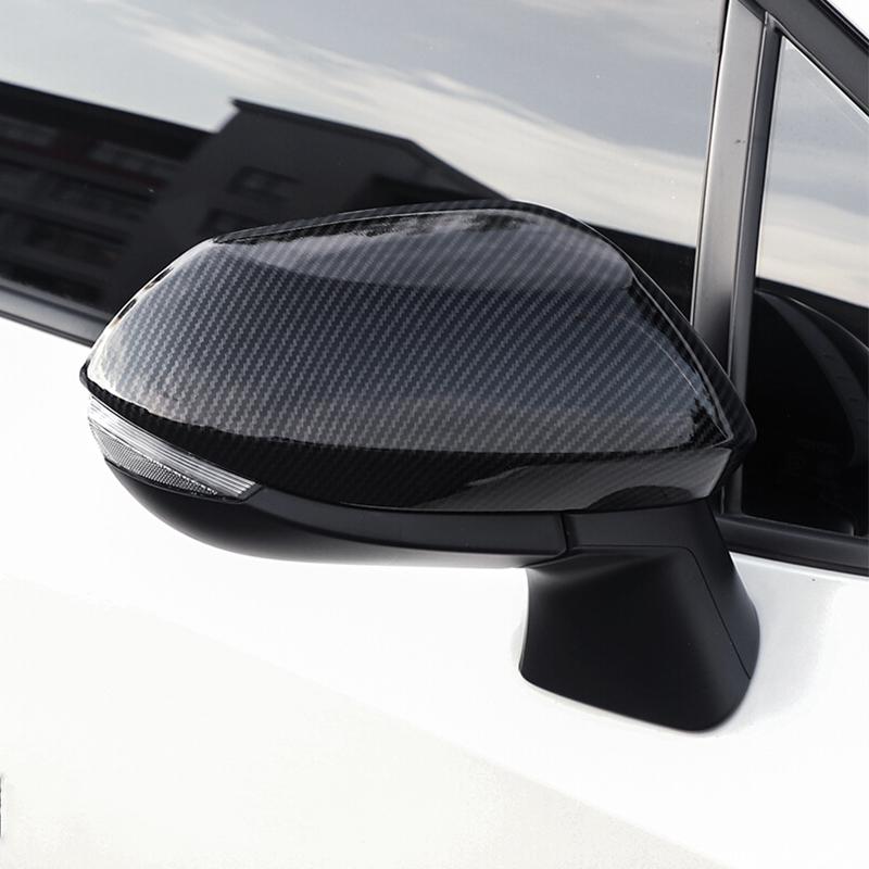 For Toyota Yaris XP210   ABS Carbon Fiber Door Rearview Mirror Shell Decorative Frame Cover Trim Car Styling Accessories