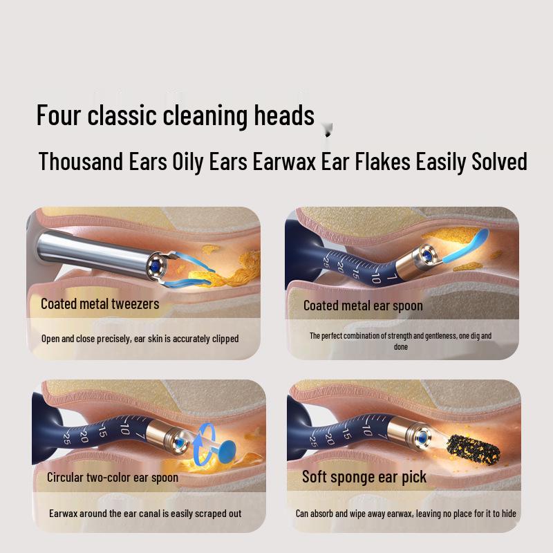 Smart Visual Ear Cleaning Tool Set with Endoscope and Pimple Extractor