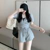 Athleisure Suit for Women Summer Korean Style Loose Fashion Student Short-sleeved Shorts Two-piece Set