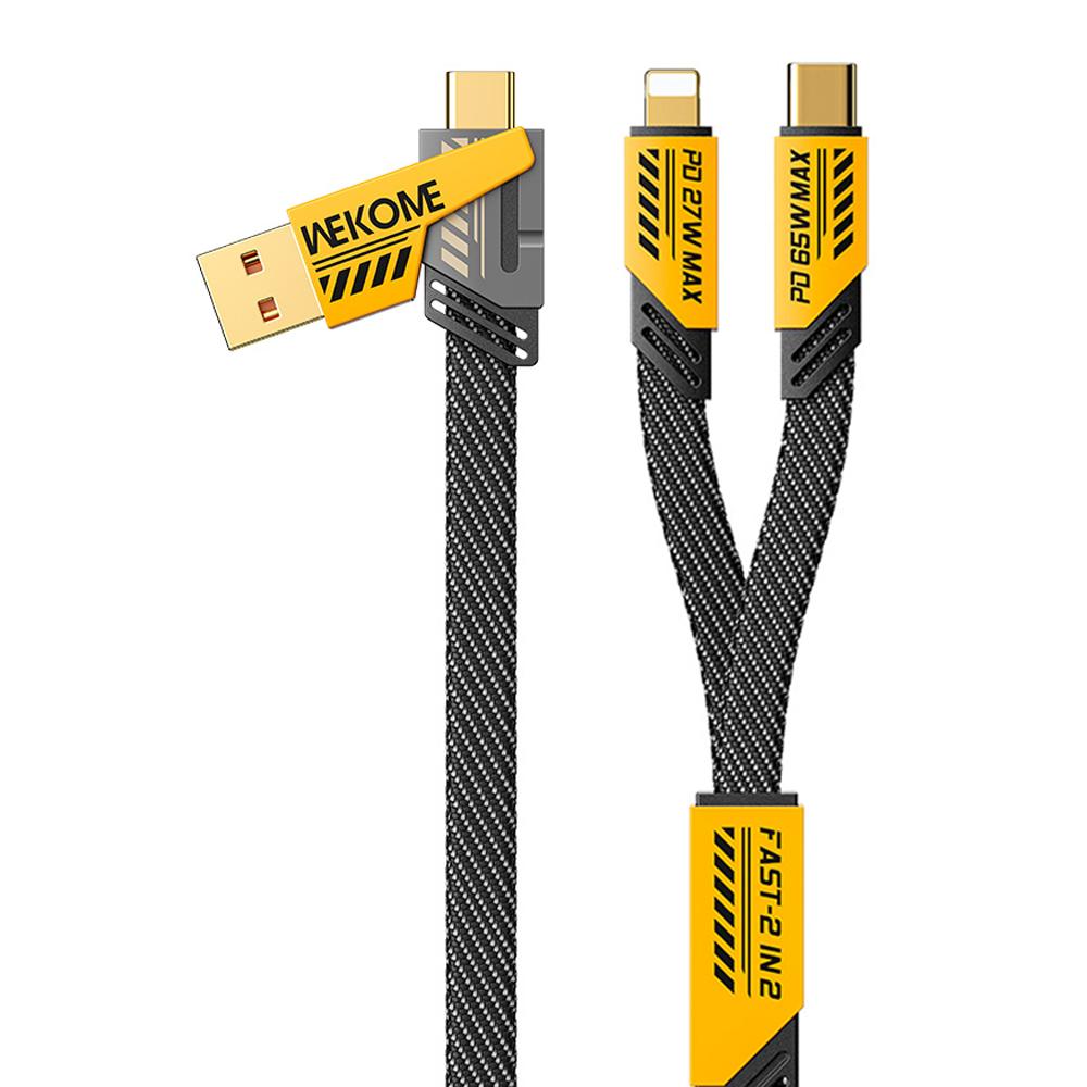 

WEKOME WDC-26 4 in 1 1.2m Magnetic Charging Cable 65W Fast Phone Charger 480Mbps IP/USB/Type-C Data Cable A