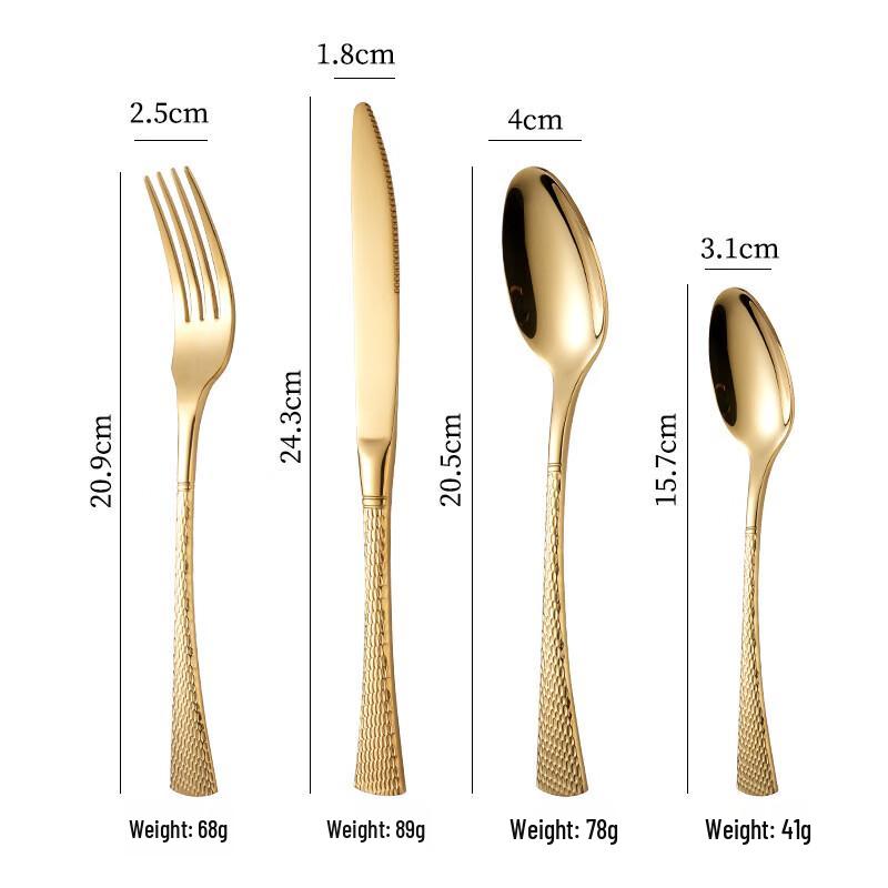 Golden 304 Stainless Steel Western Cutlery Set