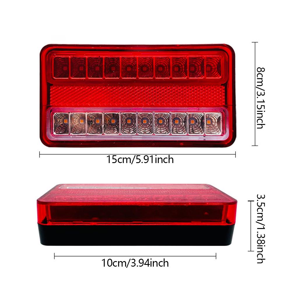 2Pcs 12-24V Turn Signal Brake Reverse Signal Lamp Lorry Camper Caravan RV Tractor LED Flowing Trailer Truck Tail Rear Lights