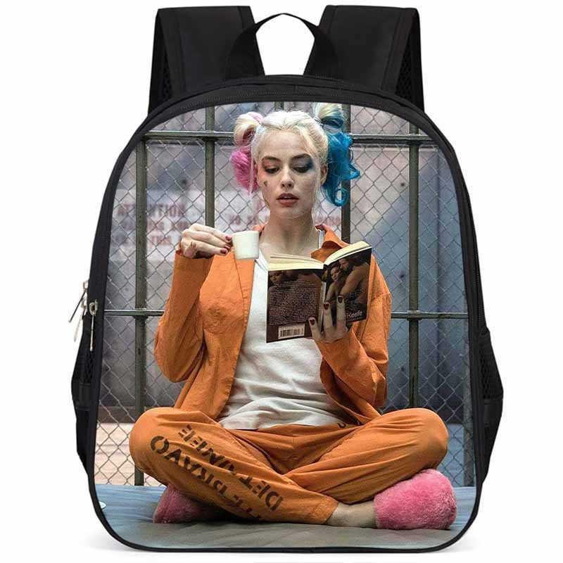 Spacious 15 Inch Harley Quinn Backpack Large Capacity Lightweight Oxford Fabric