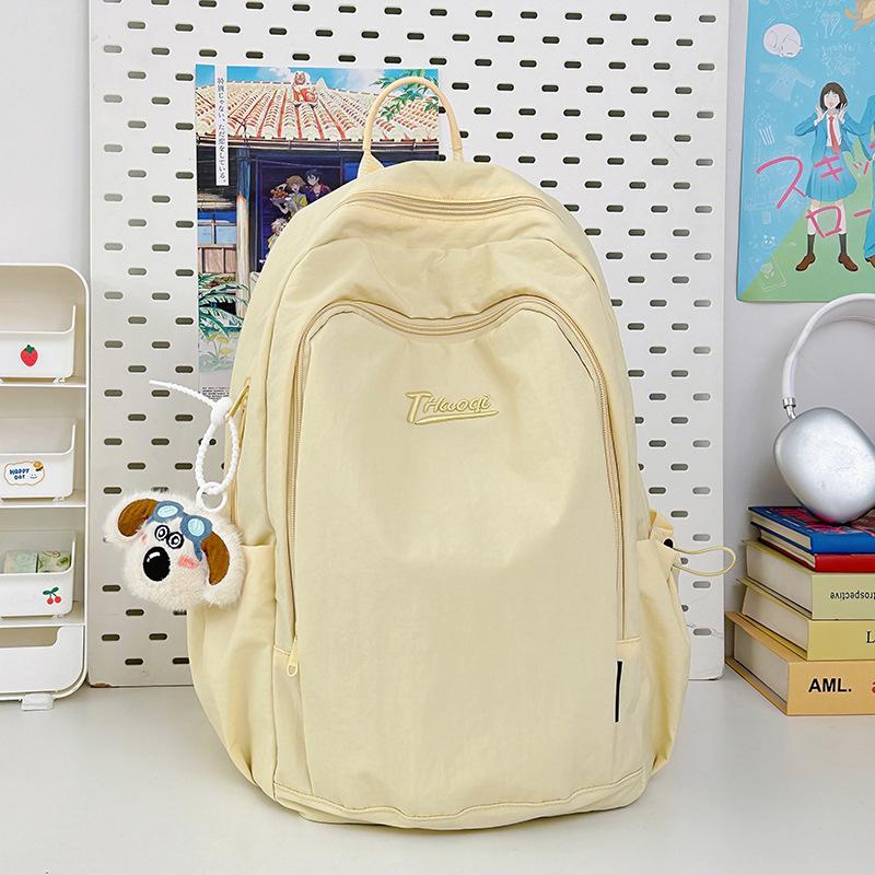 Korean version ins style solid color small fresh schoolbag women, junior high school girls, high school students backpack light travel backpack