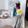 Stylish Korean Version Ins Children's Backpack With Colorful Letter Design For Kids Aged 3 To 5 Years