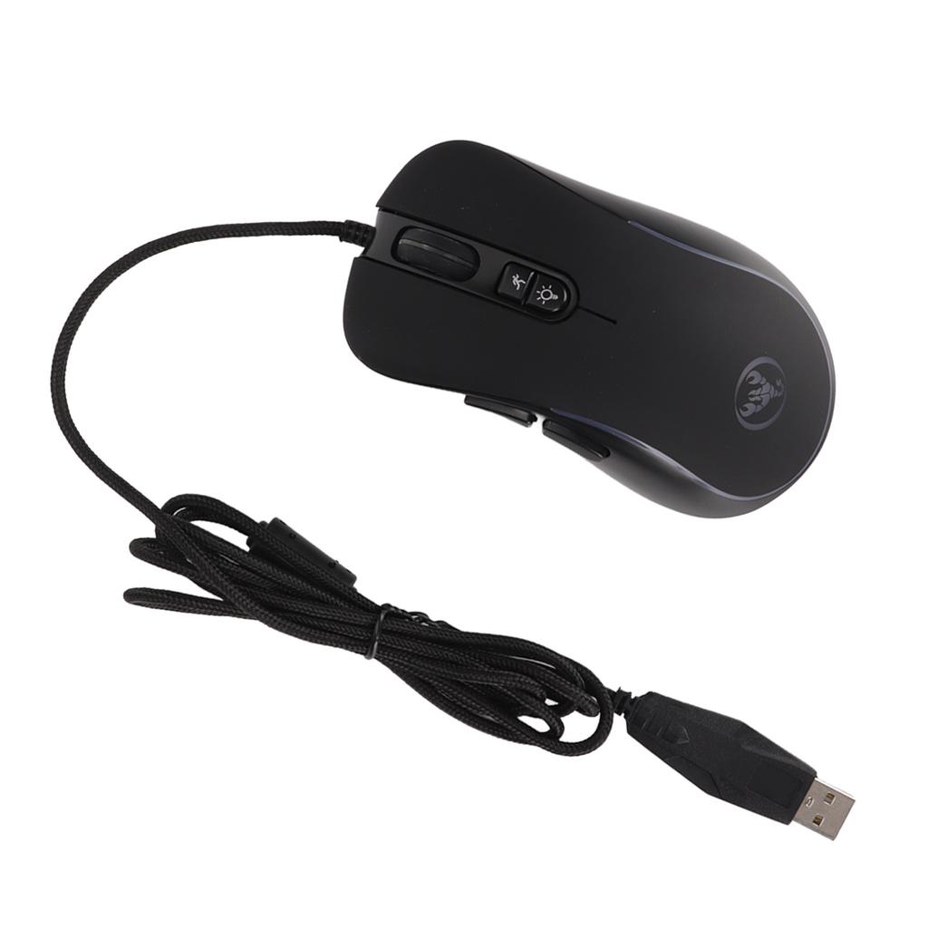 Mechanical Mouse 4800DPI Programmable High Accuracy Ergonomics ABS Gaming Mouse with 6 RGB Colors for Linux for Windows