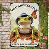 Vintage Iron Frog Poster, You Are Exactly Where You Need To Be, Metal Wall Art for Living Room