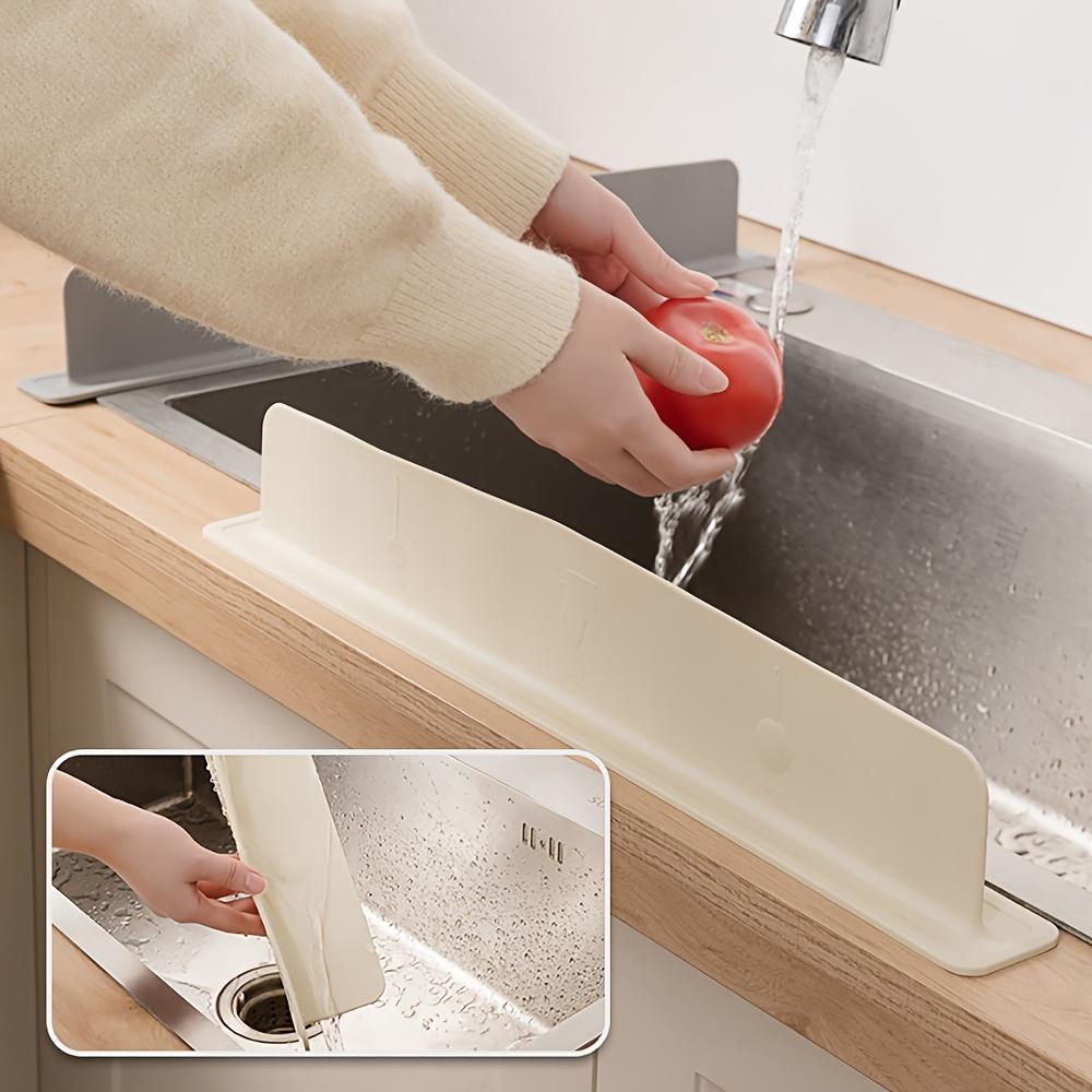 Silicone Sink Splash Guard-Water Splash Gaurd for Kitchen, Island and Bathroom-Suction Cup