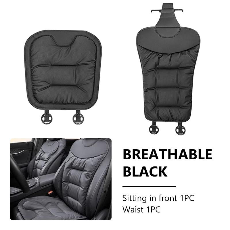 SEAMETAL Soft PU Leather Car Front Seat Cover Non-slip Velvet Front Rear Seat Cushion for All-Season 1pc