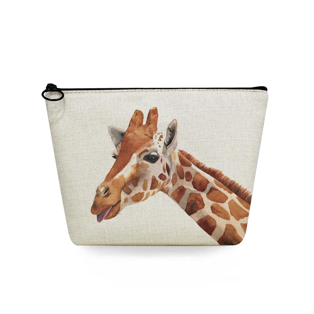 Women Giraffe Print Cosmetic Bag Toiletries Organize Travel Storage Case 6870