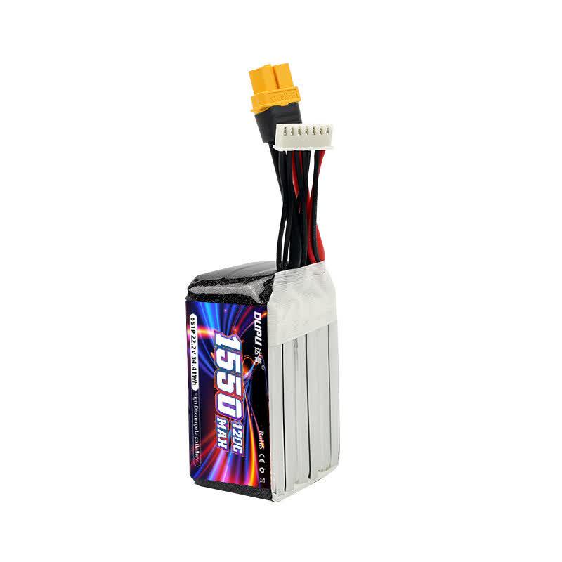 DUPU 6S 1550mAh 120C FPV Racing Drone LiPo Battery (XT60) CN Plug (adapter Included)