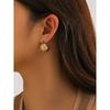 Design 18k Gold Stainless Steel Chubby Texture C-shaped Earrings Niche Unique Design Titanium Steel Stud Earrings