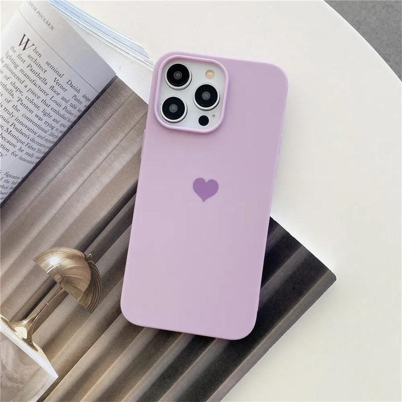 Candy Colorful Cute Love Heart Silicone Phone Case For iPhone 13 12 11 14 15 Pro Max Mini XR XS X 7 8 Plus SE 6 Soft TPU Back Cover