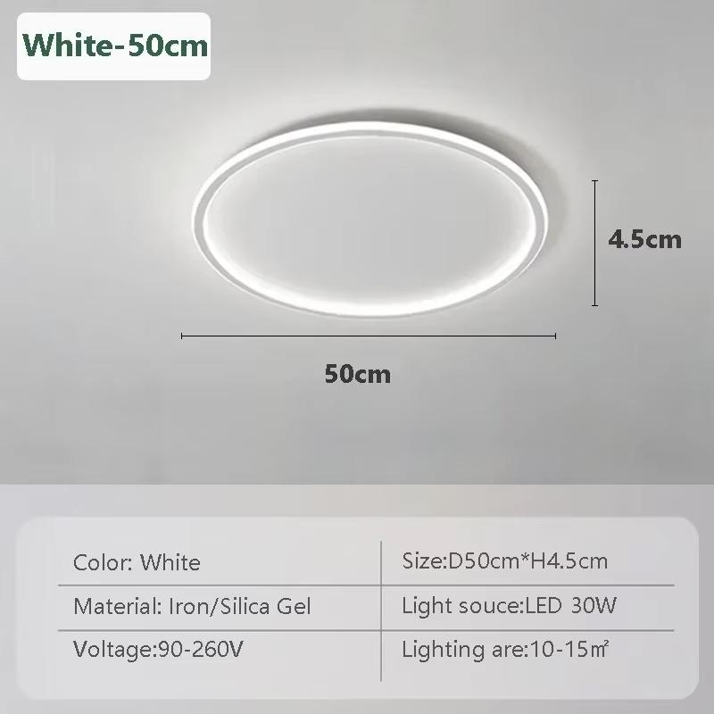 Modern LED Ceiling Light 20/30/50/80CM Dimmable Round Lamp For Bedroom Living Room Apartment Study Indoor Decor Lighting Fixture